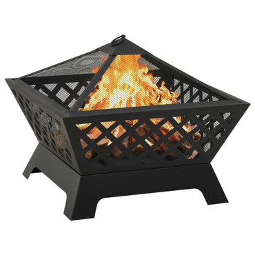 Fire Pit With Poker 64 Cm Xxl Steel