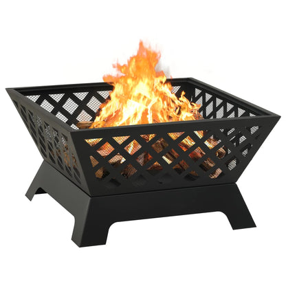 Fire Pit With Poker 64 Cm Xxl Steel