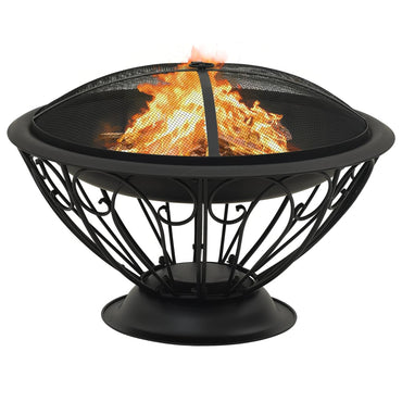 Fire Pit With Poker 75 Cm Xxl Steel