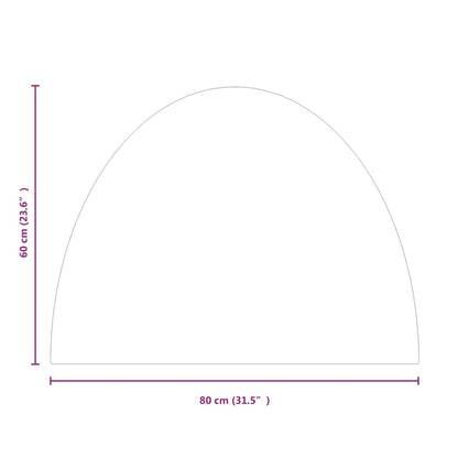 Fireplace Glass Plate Half Round 800X600 Mm