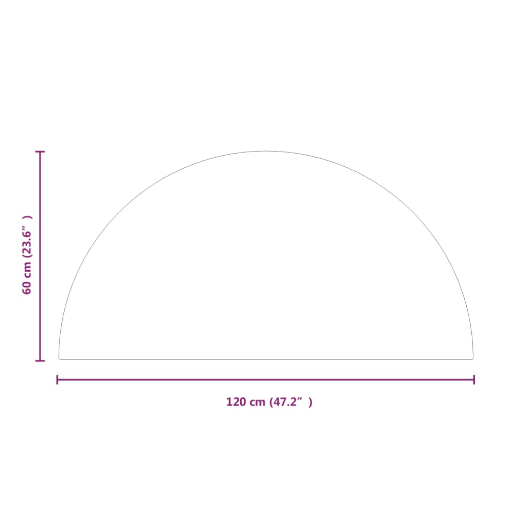 Fireplace Glass Plate Half Round 1200X600 Mm