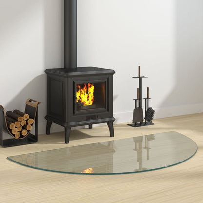 Fireplace Glass Plate Half Round 1200X600 Mm