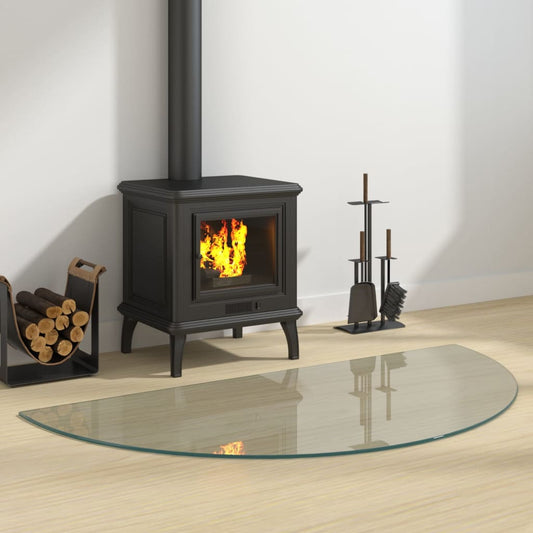 Fireplace Glass Plate Half Round 1200X600 Mm