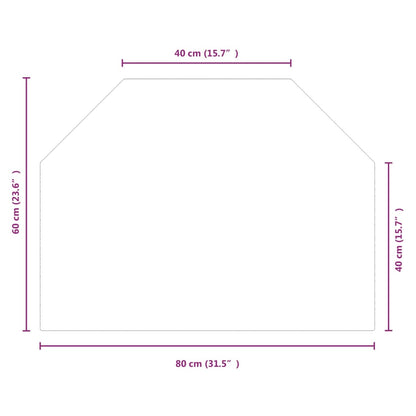 Fireplace Glass Plate Hexagon 80X60 Cm