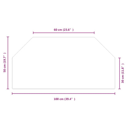 Fireplace Glass Plate Hexagon 100X50 Cm