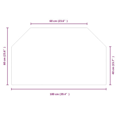 Fireplace Glass Plate Hexagon 100X60 Cm