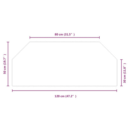 Fireplace Glass Plate Hexagon 120X50 Cm