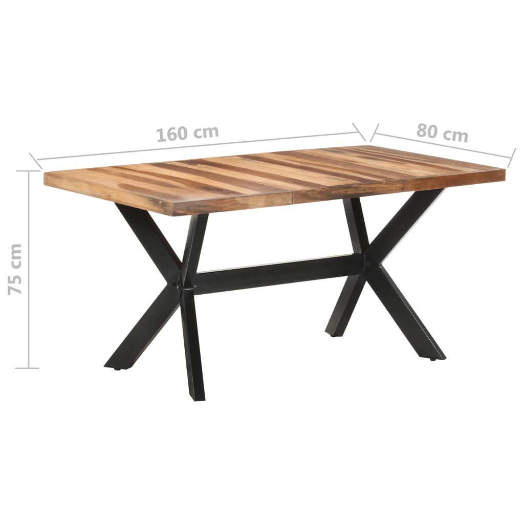 Dining Table 160X80X75 Cm Solid Wood With Honey Finish