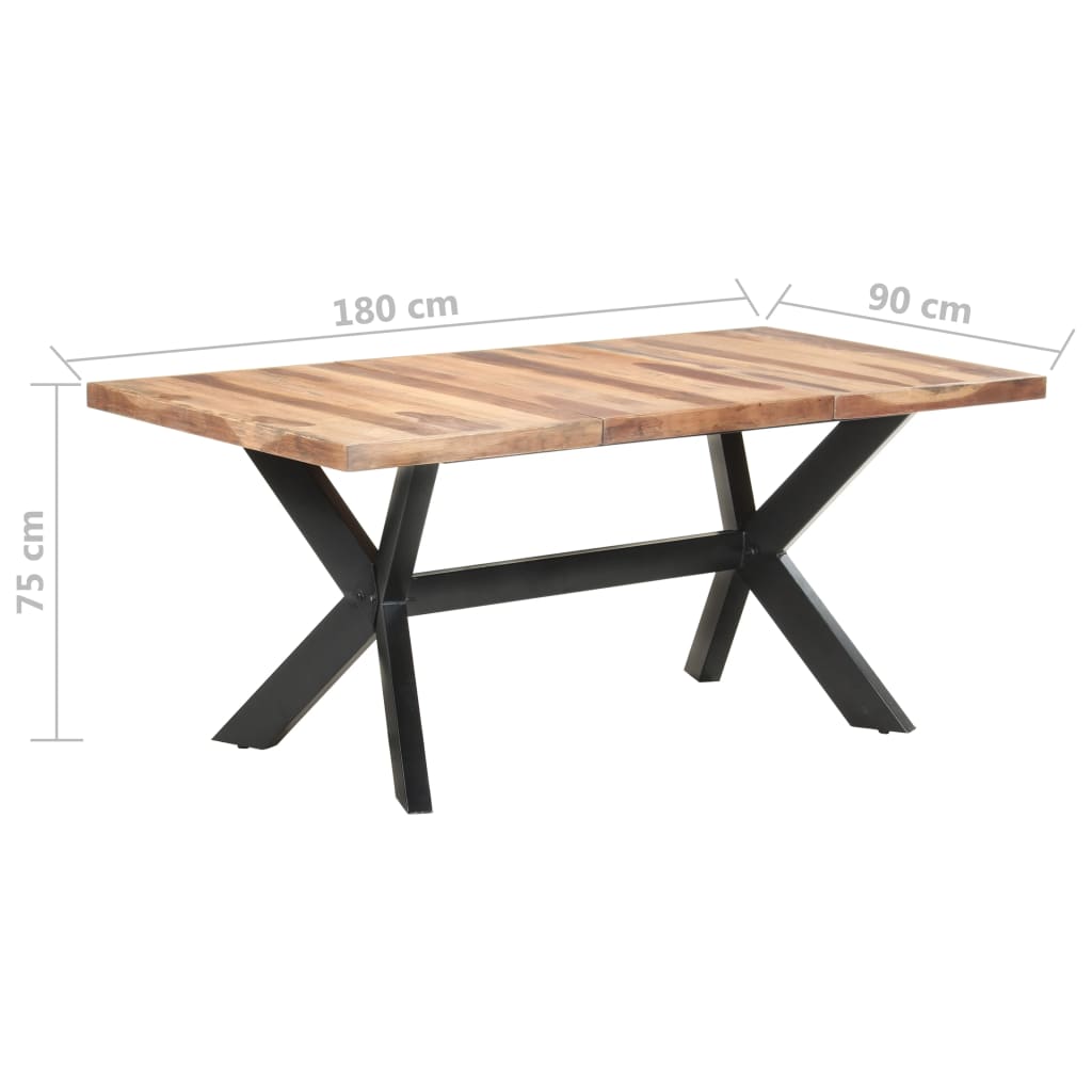 Dining Table 180X90X75 Cm Solid Wood With Honey Finish