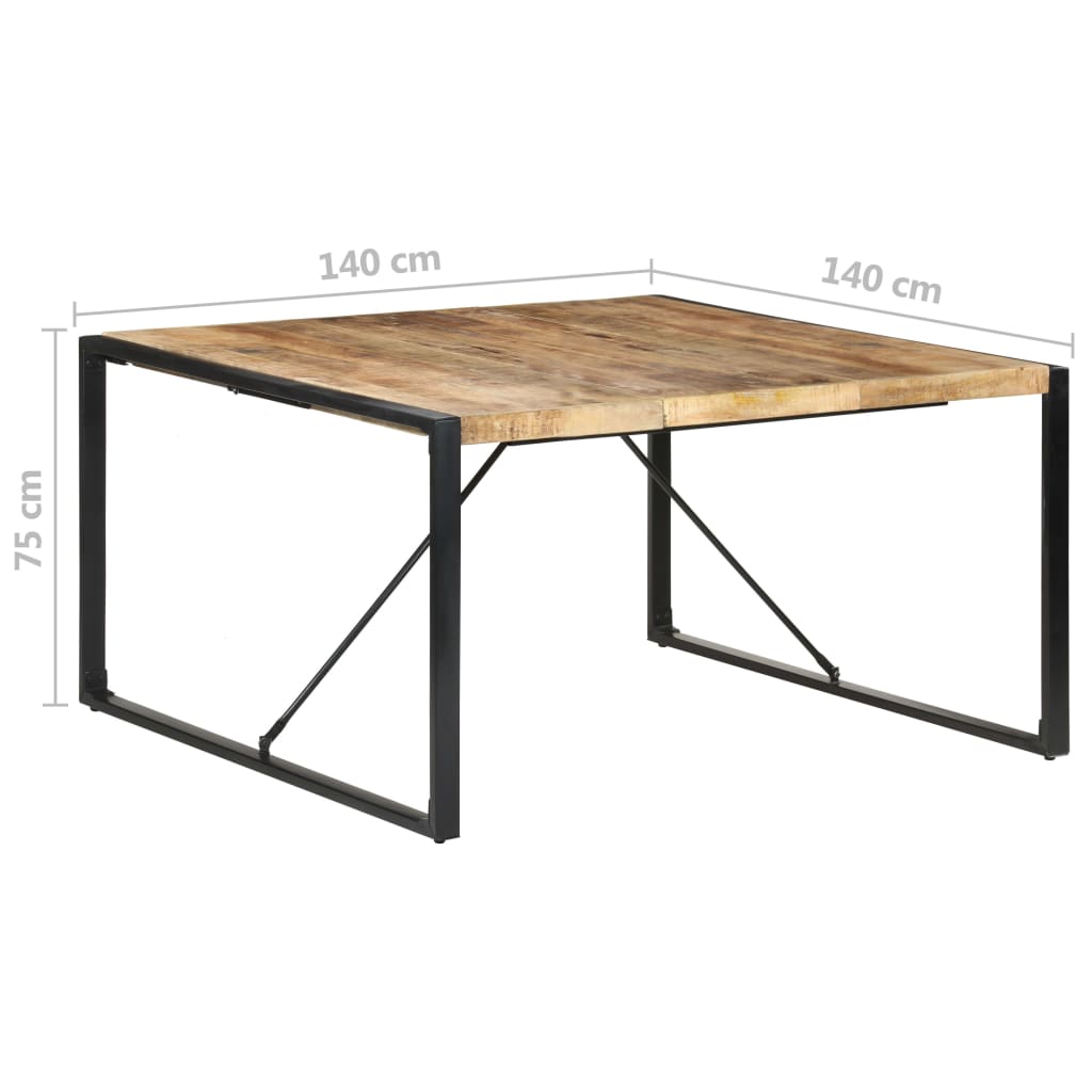 Dining Table 140X140X75 Cm Rough Mango Wood