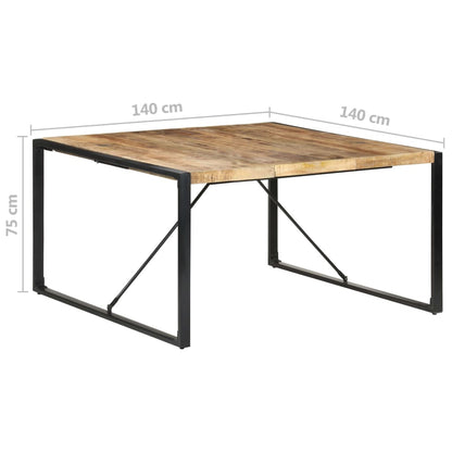 Dining Table 140X140X75 Cm Rough Mango Wood