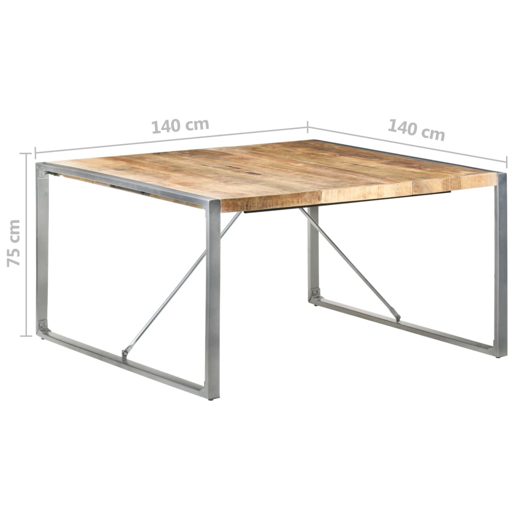 Dining Table 140X140X75 Cm Rough Mango Wood