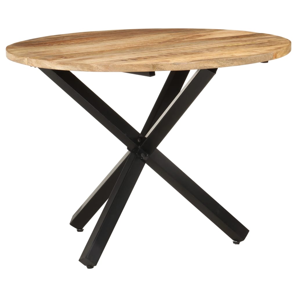 Dining Table Round 100X100X75 Cm Rough Mango Wood