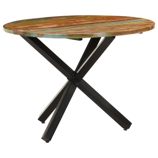 Dining Table Round 100X100X75 Cm Solid Reclaimed Wood