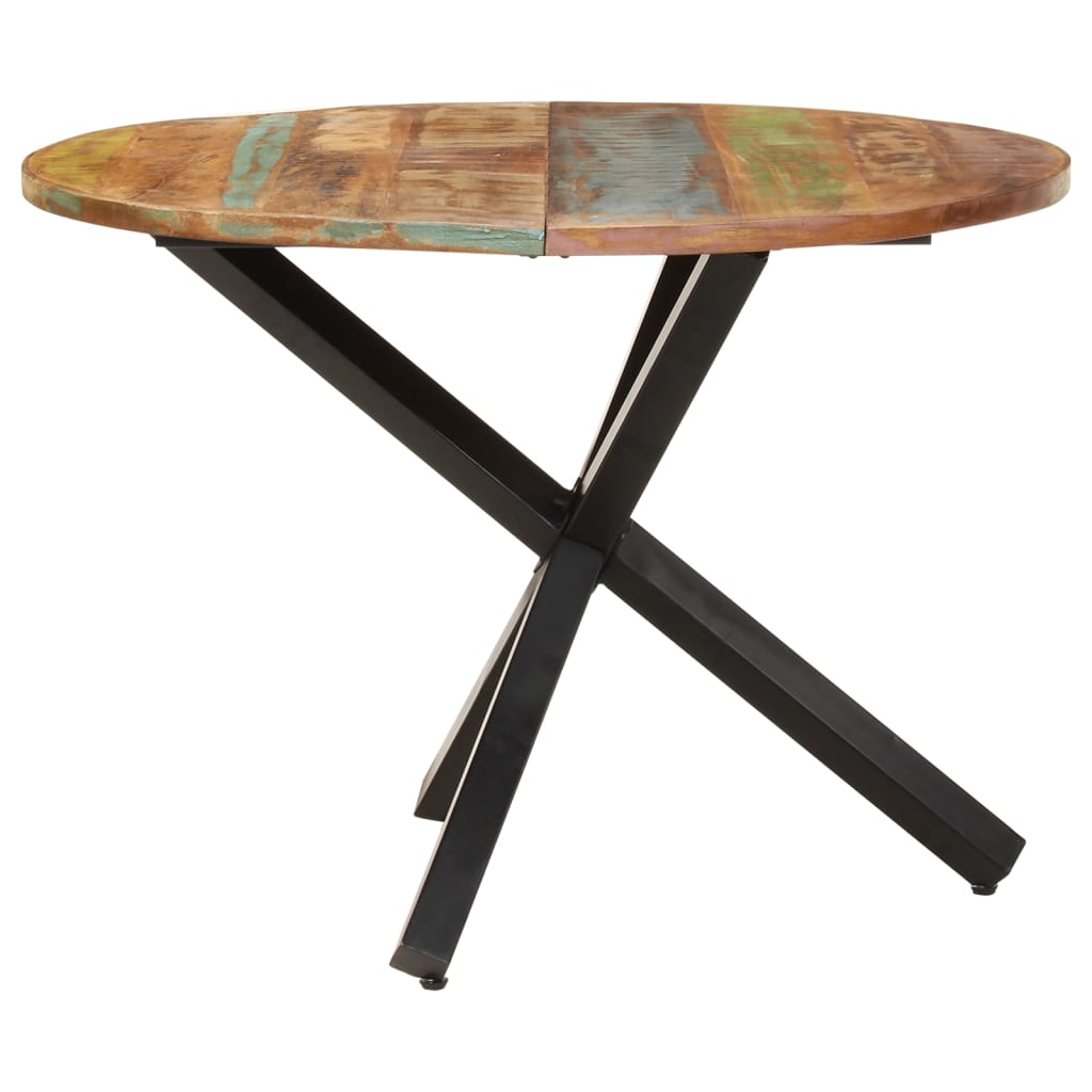 Dining Table Round 100X100X75 Cm Solid Reclaimed Wood