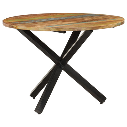 Dining Table Round 100X100X75 Cm Solid Reclaimed Wood