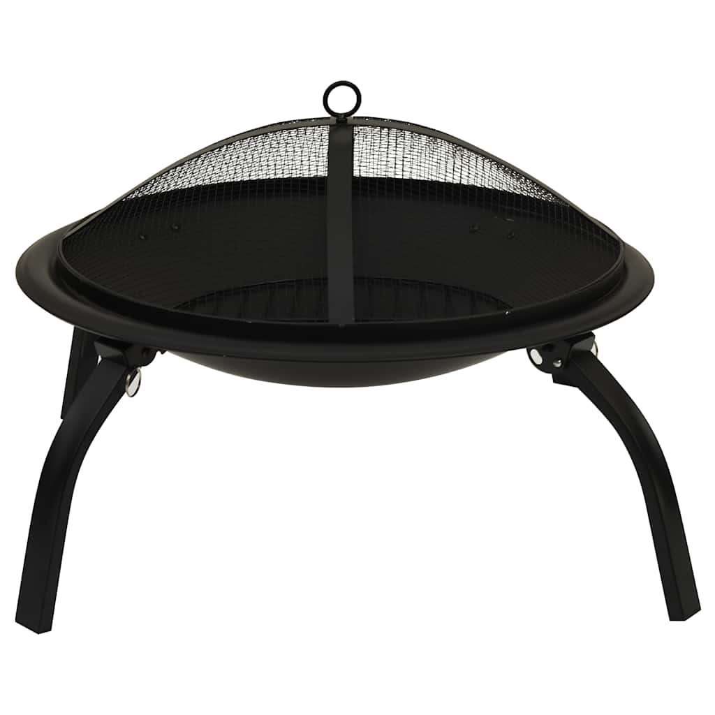 2-In-1 Fire Pit And Bbq With Poker 56X56X49 Cm Steel