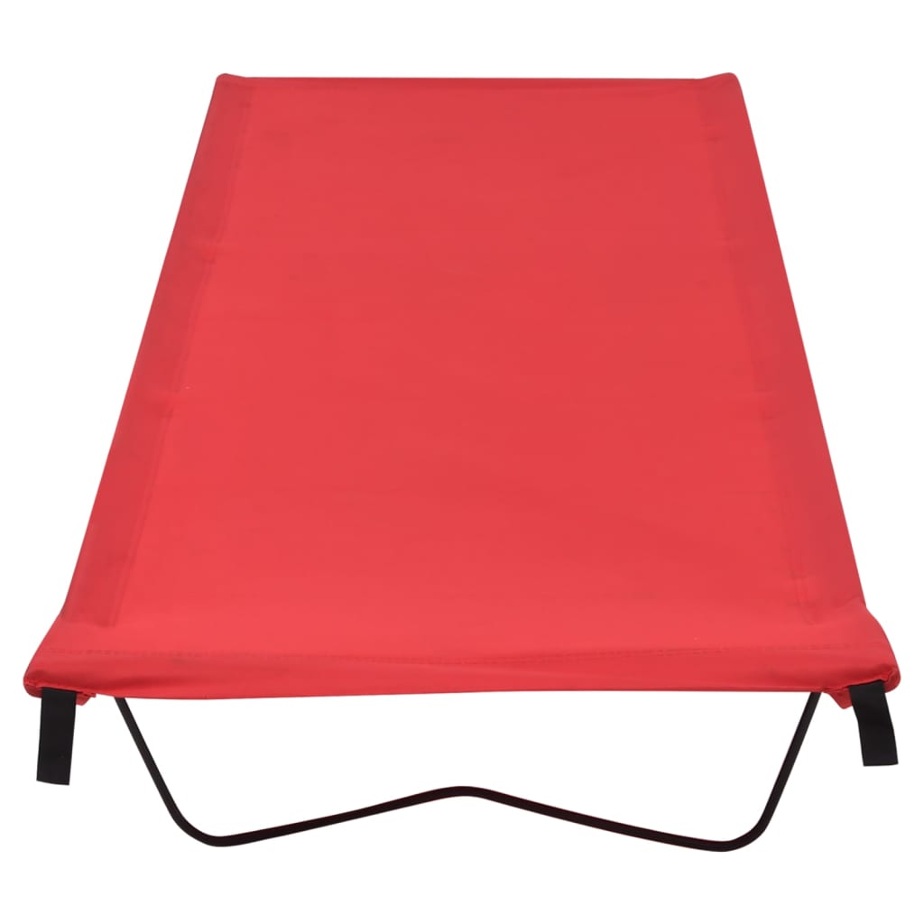 Camping Bed 180X60X19 Cm Oxford Fabric And Steel Red