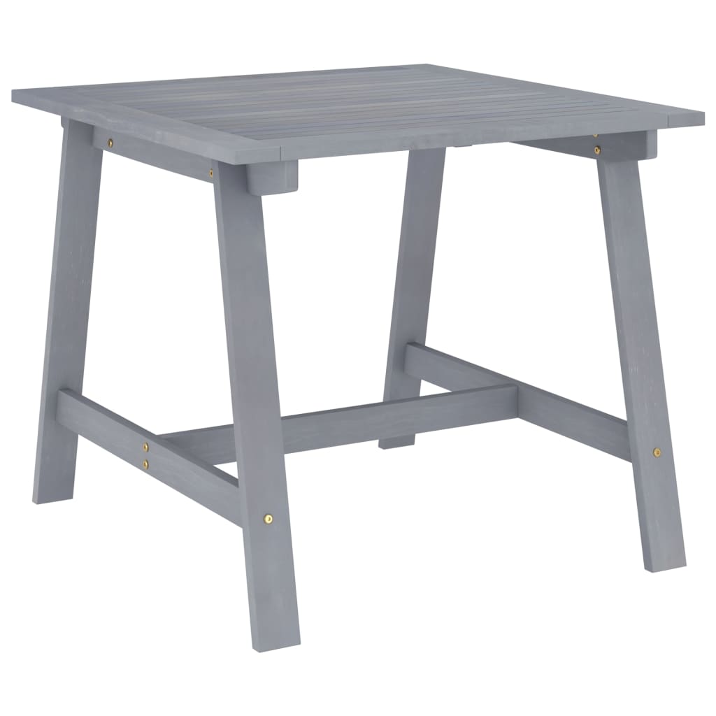 Garden Dining Table Grey 88X88X74 Cm Solid Acacia Wood