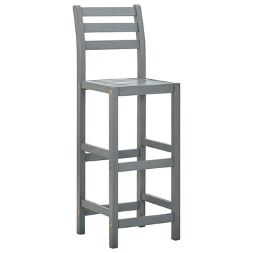 Bar Stools 4 Pcs Grey Solid Acacia Wood