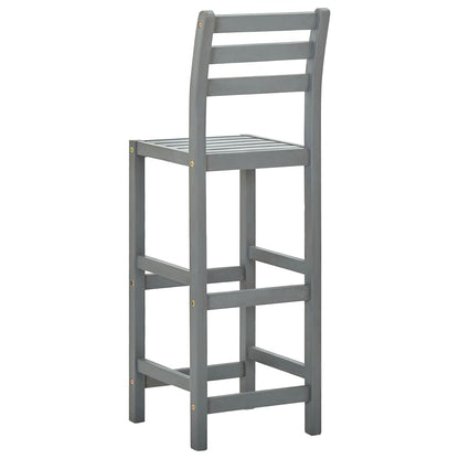 Bar Stools 4 Pcs Grey Solid Acacia Wood