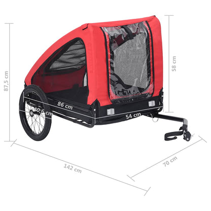 Pet Bike Trailer Red And Black