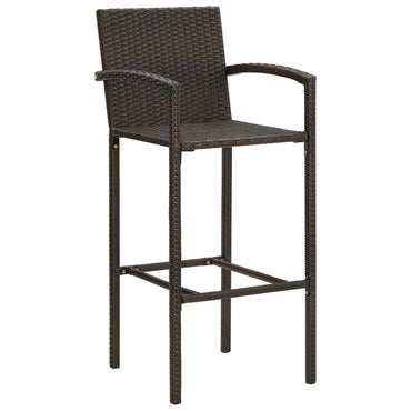 Bar Stools 4 Pcs Brown Poly Rattan