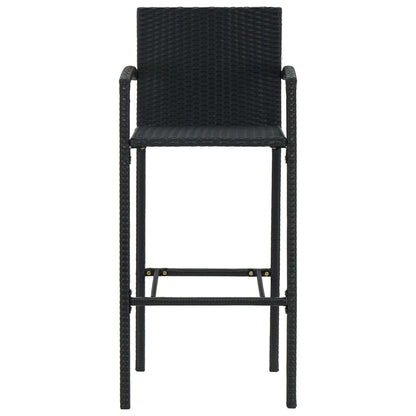 Bar Stools 4 Pcs Black Poly Rattan