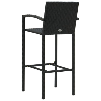 Bar Stools 4 Pcs Black Poly Rattan