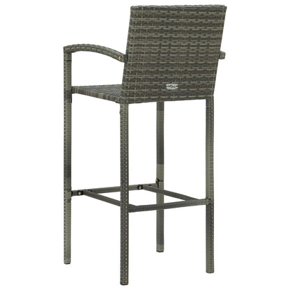 Bar Stools 4 Pcs Grey Poly Rattan