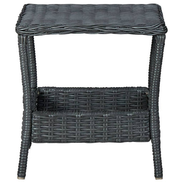 Garden Table Dark Grey 45X45X46.5 Cm Poly Rattan