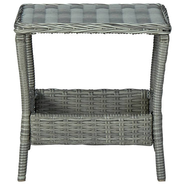 Garden Table Light Grey 45X45X46.5 Cm Poly Rattan