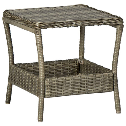 Garden Table Brown 45X45X46.5 Cm Poly Rattan