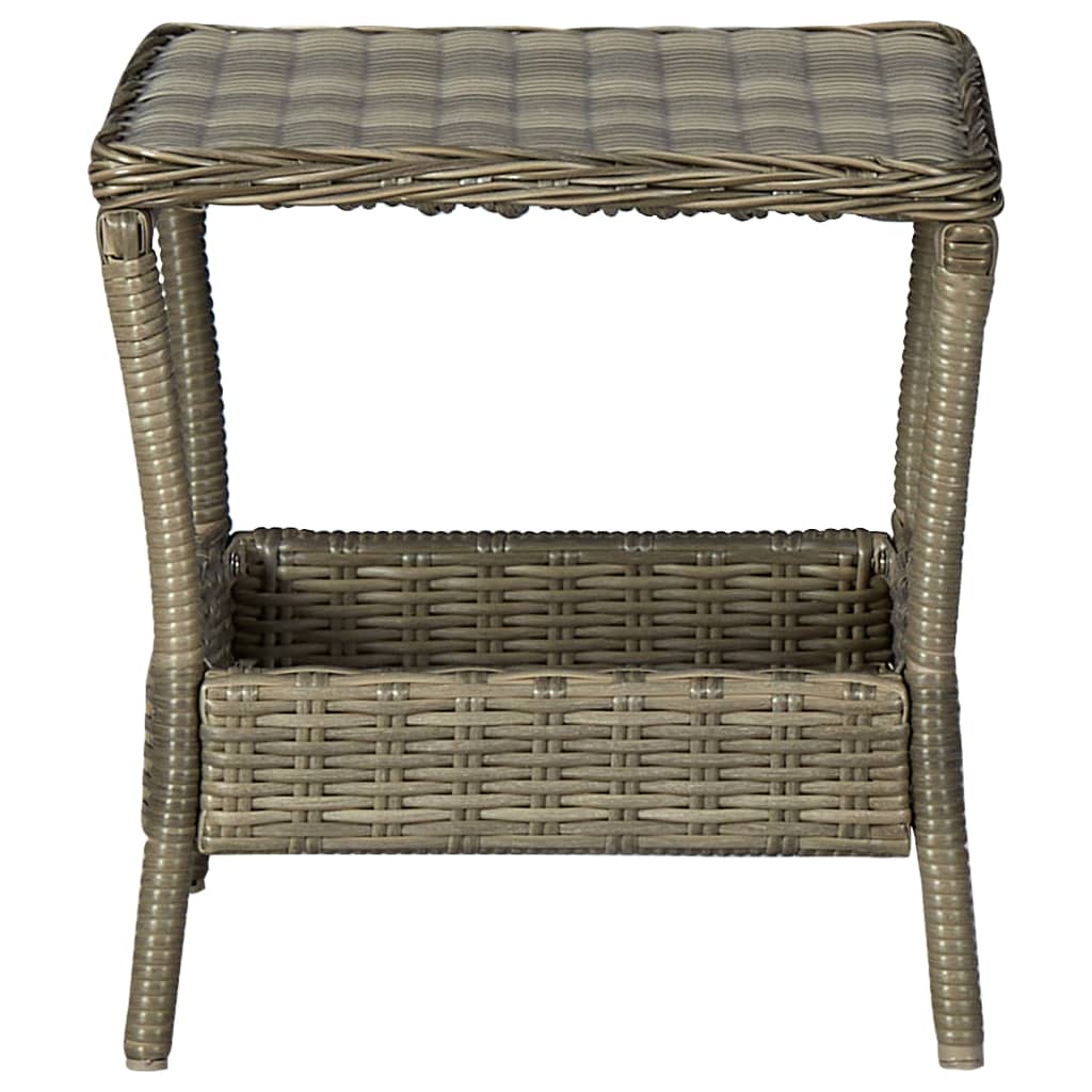 Garden Table Brown 45X45X46.5 Cm Poly Rattan