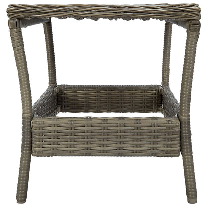 Garden Table Brown 45X45X46.5 Cm Poly Rattan