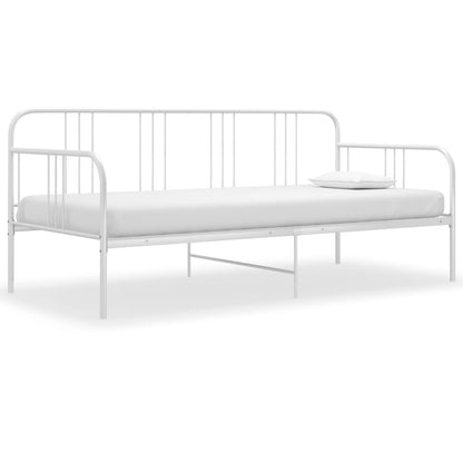 Sofa Bed Frame Without Mattress White Metal 90X200 Cm