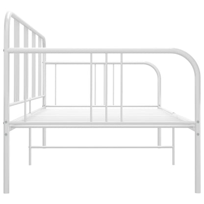 Sofa Bed Frame Without Mattress White Metal 90X200 Cm