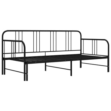 Pull-Out Sofa Bed Frame Black Metal 90X200 Cm