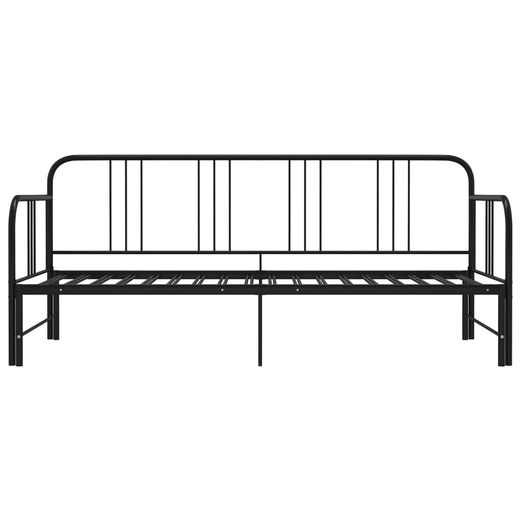 Pull-Out Sofa Bed Frame Black Metal 90X200 Cm