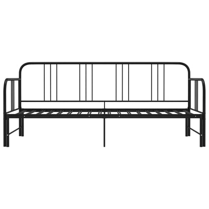 Pull-Out Sofa Bed Frame Black Metal 90X200 Cm