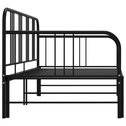 Pull-Out Sofa Bed Frame Black Metal 90X200 Cm