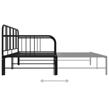 Pull-Out Sofa Bed Frame Black Metal 90X200 Cm