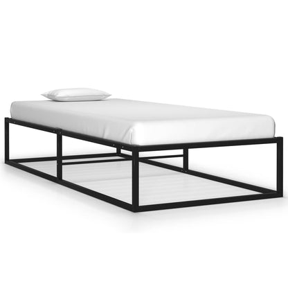 Bed Frame Without Mattress Black Metal 90X200 Cm