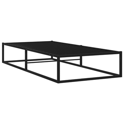 Bed Frame Without Mattress Black Metal 90X200 Cm