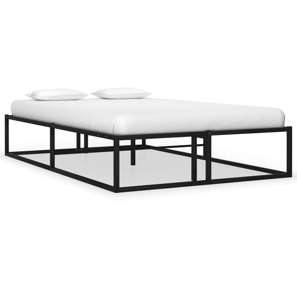 Bed Frame Black Metal 120X200 Cm