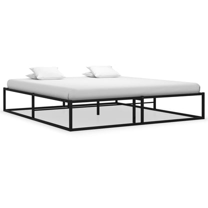 Bed Frame Black Metal 140X200 Cm