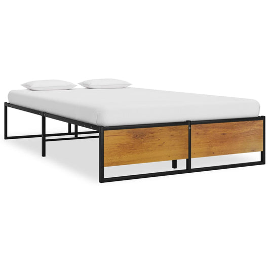 Bed Frame Without Mattress Black Metal 120X200 Cm