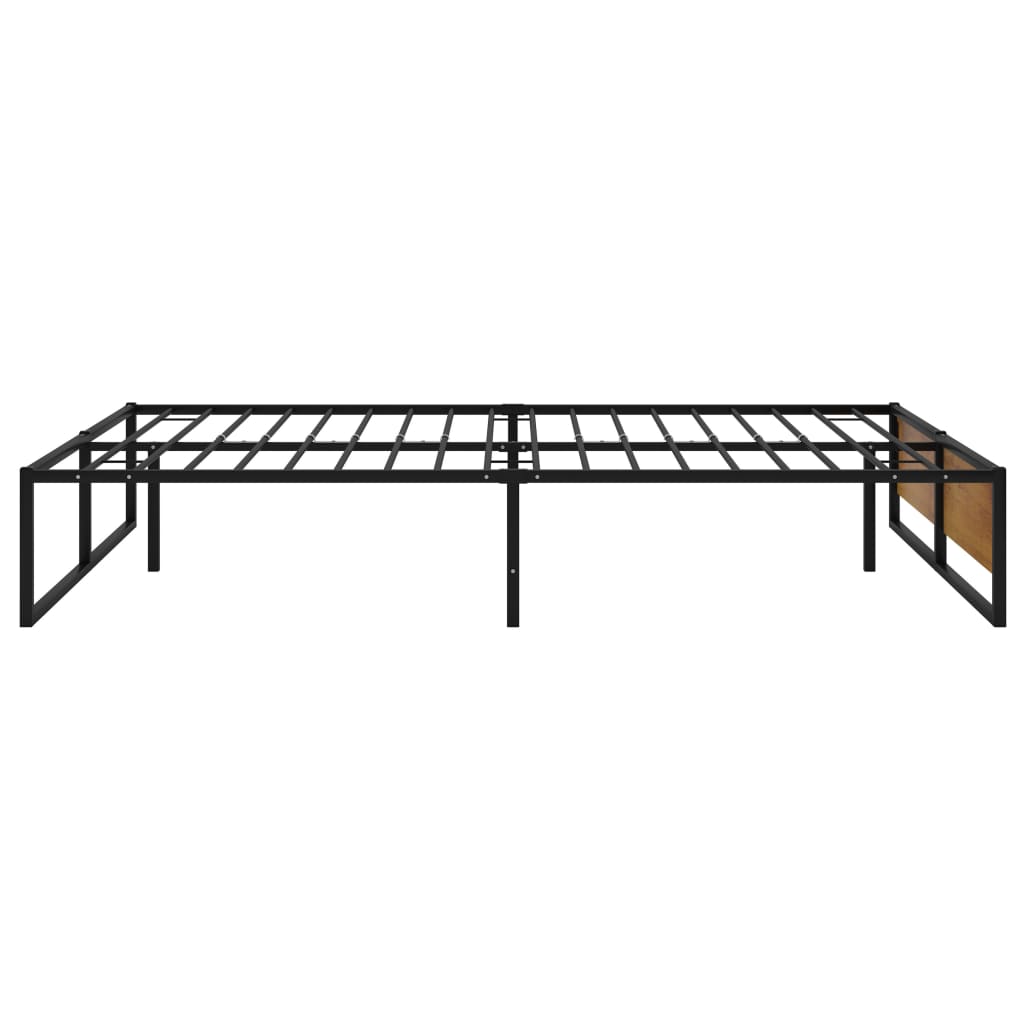 Bed Frame Without Mattress Black Metal 120X200 Cm