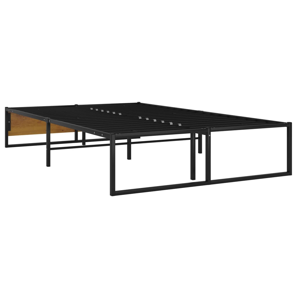 Bed Frame Without Mattress Black Metal 120X200 Cm