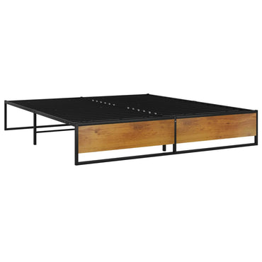 Bed Frame Black Metal 140X200 Cm